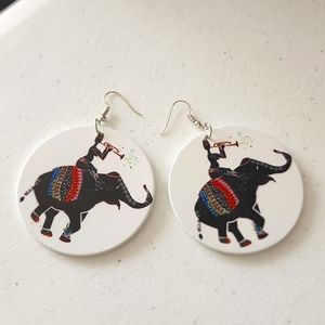 3 for $18 NWT Real Wood African Pierced Earrings 1 1/2 Inches